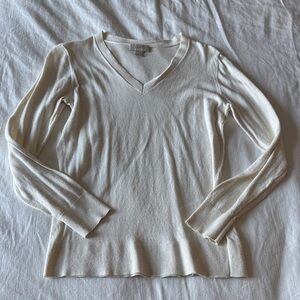 Cream V-Neck Sweater